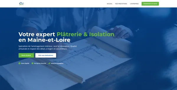 Site Angers Maine Plaquiste réalisé par GT Solutions