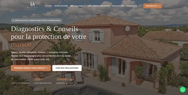 Site vitrine Domoria Habitat créé par GT Solutions
