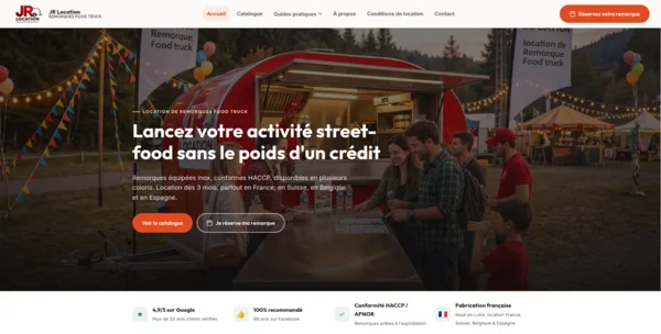 Site vitrine JR Location Food Truck créé par GT Solutions