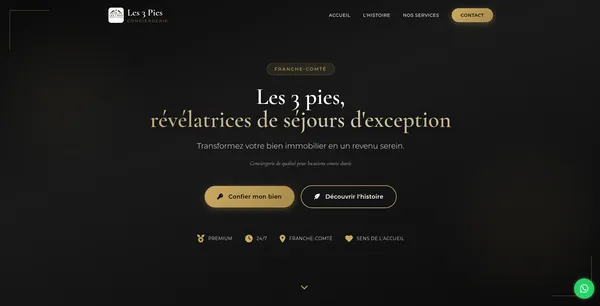 Site vitrine Les 3 Pies créé par GT Solutions