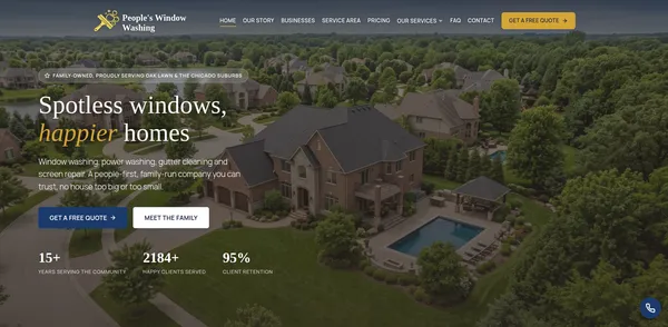 People's Window Washing website built by GT Solutions