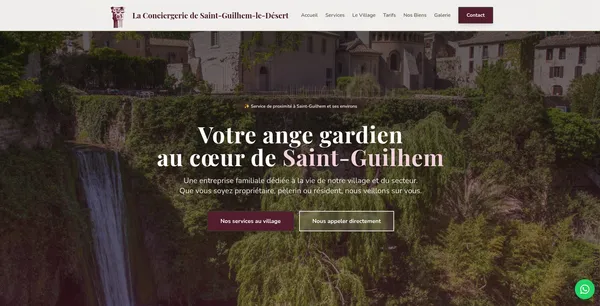 Site vitrine La Conciergerie de Saint-Guilhem créé par GT Solutions